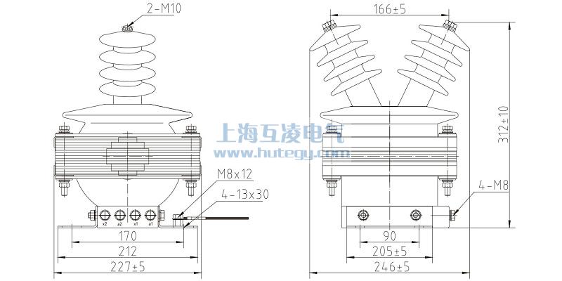 FDEG8放電線圈外形尺寸，FDGE8/11/√3-1.7-1尺寸圖